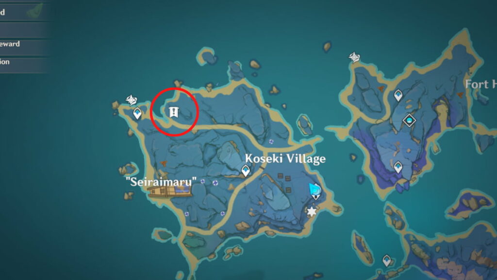 como llegar a la isla seirai genshin impact